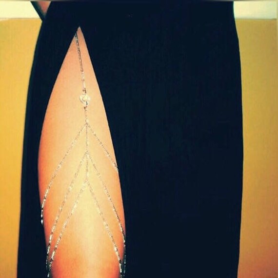 Trinity Thigh Chain Leg Jewelry/ Body Jewelry. Thigh Jewelry