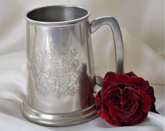 Royal Silver Anniversary pewter tankard Queen Elizabeth II silver jubilee