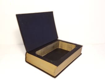 Hollow Book Safe Witness Cloth Bound vintage Secret Compartment Security hiding place