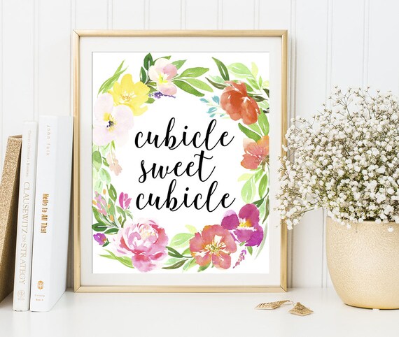 Cubicle Sweet Cubicle Sign PRINTABLE Office Decor Cubicle Wall
