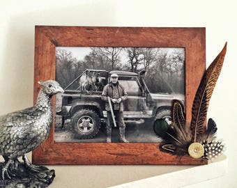Feather & Cartridge Photo Frame 7 x 5 - Green or Orange
