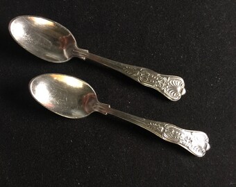 Pair KINGS demitasse spoons U S N (Navy) marked front and back