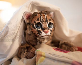 Ocelote Baby - cute posable wild cat