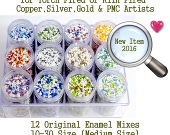 Enamel Supplies, Enamel Frit Kit, Mixes by Joe Spencer Large Sample Set all 12 colors you pick size of frit
