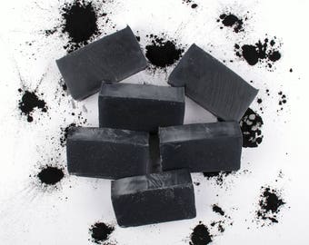 4 Pack - Dead Sea Mud Soap - Cold Process Soap, Dead Sea Mud, Activated Charcoal, Essential Oil, Bamboo Charcoal, Acne, All Natural Soap