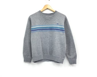 Rare!!Vintage Vans Sweatshirt Full Striped Skateboard surfing Pullover Jumper Sweatshirt