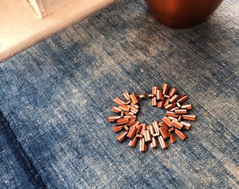 Vintage Signed Renoir Copper Link Bracelet, 1950's, Modern Era, Signed