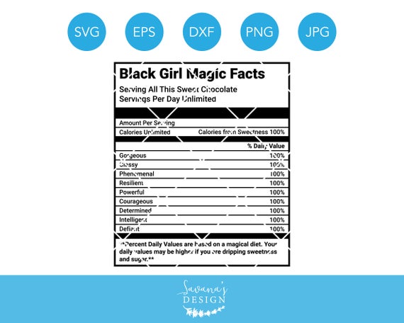 Download Black Girl SVG Nutrition Facts SVG African American SVG