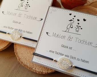 Mother Daughter Bracelets Mandala 925 silver