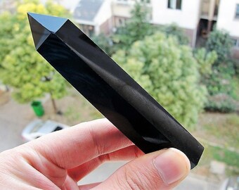 Obsidian Obelisk Crystal Wand Point **FREE SHIPPING**