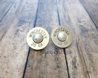 Closing Sale>> 20 Gauge Shotgun Shell Earrings - Studs