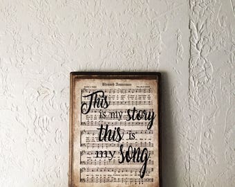 Hymn Wall Art, Hymn Art, Hymn Sheet, Hymn Sheet Wall Art, Hymn Sheet Music, Blessed Assurance, Christian Song Signs, Christian songs