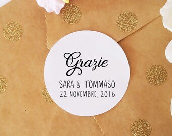 Adhesive labels, stickers for investments, custom Chiudibusta, newlywed stickers, Chiudibusta wedding