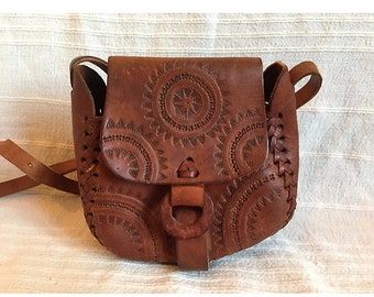 Handmade leather mini purse, leather bag.