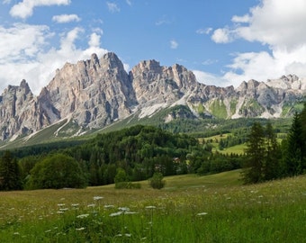 Canvas print of Pomagagnon Massif, Cortina d'Ampezzo, 120cm x 40cm