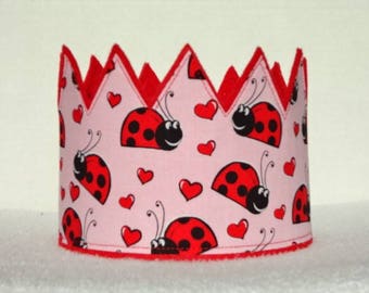 Ladybug Birthday Crown, Birthday Party Hat, Felt Birthday Crown, Girls Birhtday Crown, Adult Crown, Play Crown, Party Hats, Kids Crown