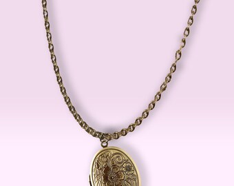 Vintage Brass Solid Perfume Locket