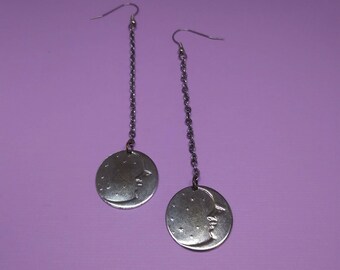 Moon Earrings, Shoulder Duster Earrings, Long Earrings, Fashion Jewelry*Free Shipping & Handling!