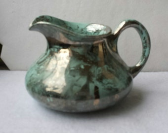 Sascha Brastoff Turquoise & Platinum SURF BALLET Mid Century California Creamer