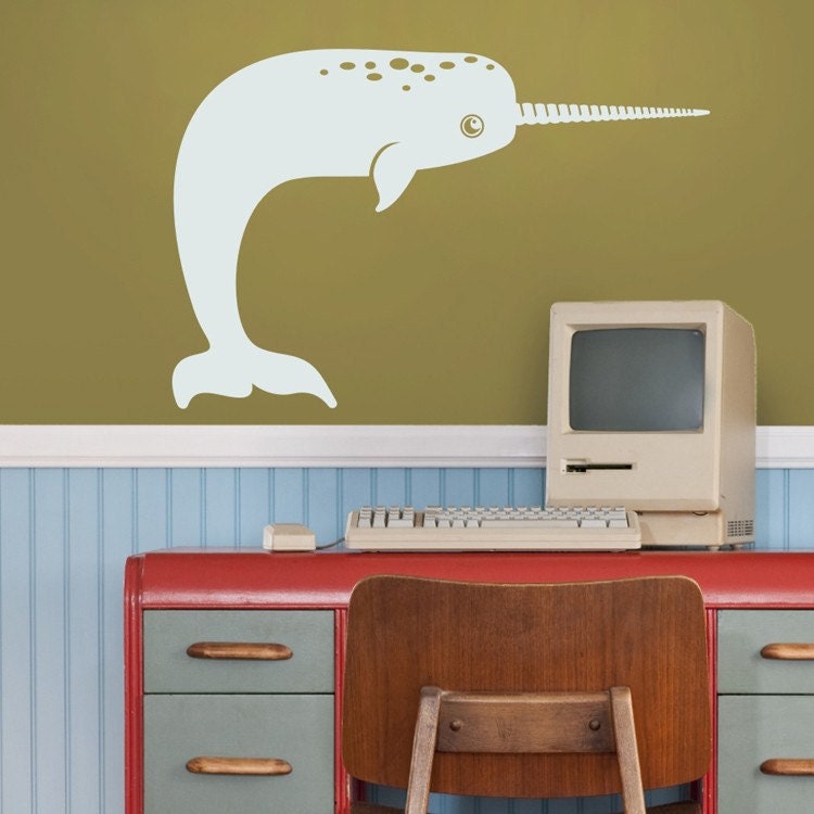 vinyl wall decal art narwhal sticker whale vinyl sticker