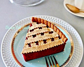 Felt Cherry Pie-Felt Food Pretend Play Tea Party