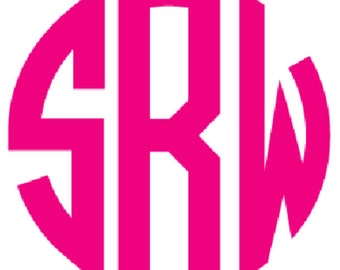 Circle monogram vinyl letters