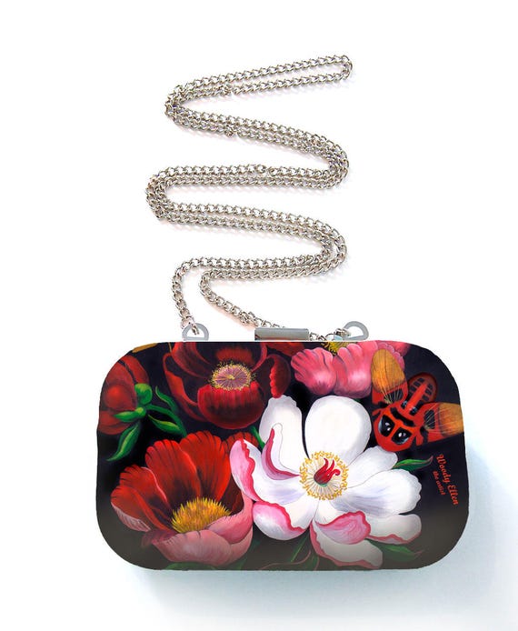 Box purse, box clutch, Glorious, flower gift, gift for her, gift for mom, Woody Ellen handbag, christmas gift, christmas gift ideas