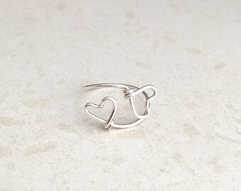 Heart Ring, For Girls, Bridesmaids Ring, Knuckle Ring, Midi Ring, Sterling Silver Ring, Wedding Ring, Statement Ring, Silver Ring, Fashion