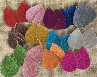 Glitter Teardrop Earrings18K Gold Earwire