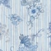 Flowers on Blue/White Stripe - Flora Bleu by Loralie Harris - Per Yard - Being Discontinued