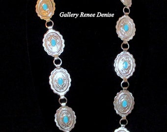 Concho Belt Faux Turquoise Womens Southwestern Cowgirl Belt Native American