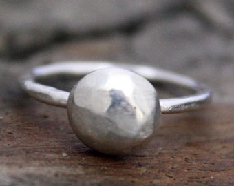 Fine Silver Pebble Ring