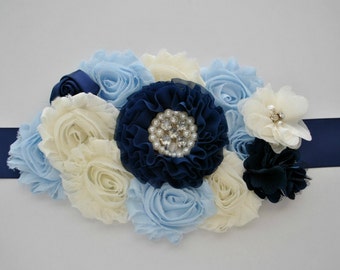 Maternity Sash, Wedding Sash, Blue Maternity Sash, Boy Maternity Sash, Maternity Photo Prop