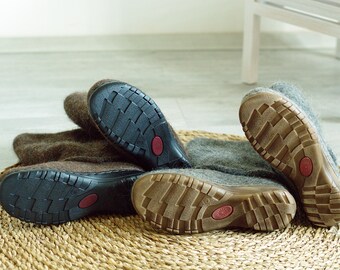 Rubber soles for my female felted clogs and booties - Winter shoes, snow boots soles - beige rubber soles for womens shoes