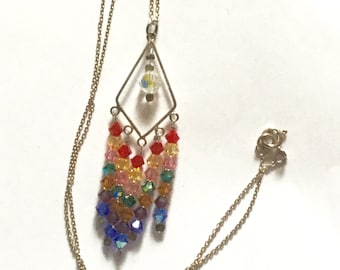 Sterling Silver and Swarovski Crystal Chandelier Pendant