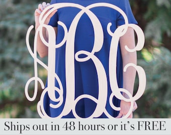SALE SALE Item Large inch Wooden Monogram Letters Vine Room Decor Nursery Decor Wooden Monogram Wood Monogram Wood Letters