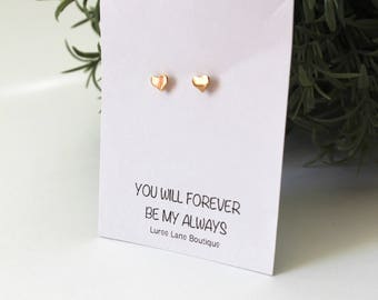 Heart earrings/Valentine's Day earrings/Valentine's Day gift/Heart stud earrings/Heart jewelry/Gift for her/Small stud earrings/ Earrings