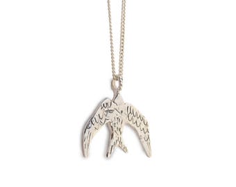 Swallow necklace sterling silver