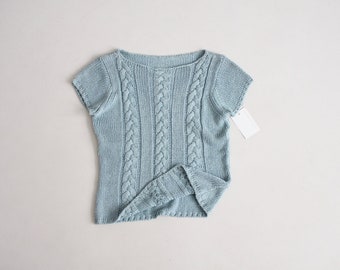 silk & cotton | sea glass sweater | short sleeve sweater