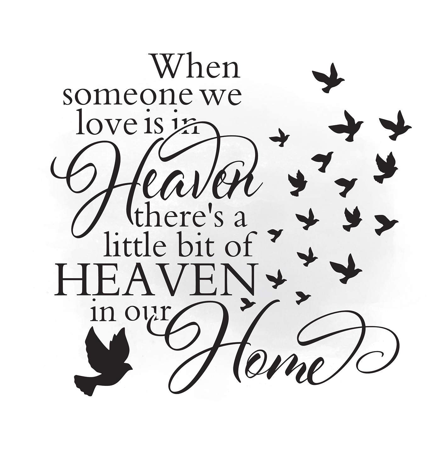 Download Heaven in our home SVG clipart, in loving memory Quote Art ...