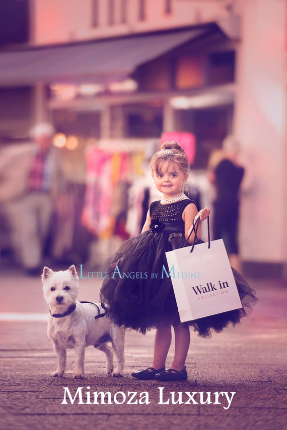 Black Flower girl dress, little black dress tutu dress, bridesmaid dress, princess dress, crochet top tulle dress, hand knit top tutu dress