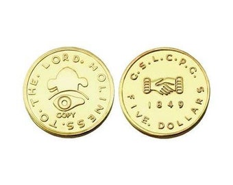 5.00 Dollar Mormon Gold Coin Replica 24Kt Plate - M5