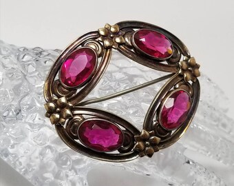 SYMMETALIC Sterling+14kt Brooch