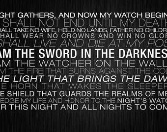 Game of Thrones The Night's Watch Oath Custom Playmat