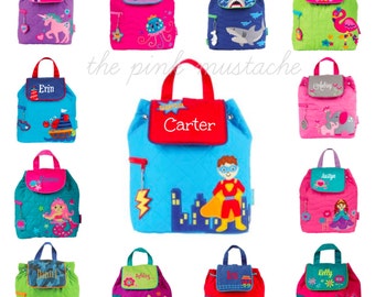 Monogrammed Children's Backpack / Quilted Stephen Joseph Backpack / Toddler Backpack / Baby Backpack