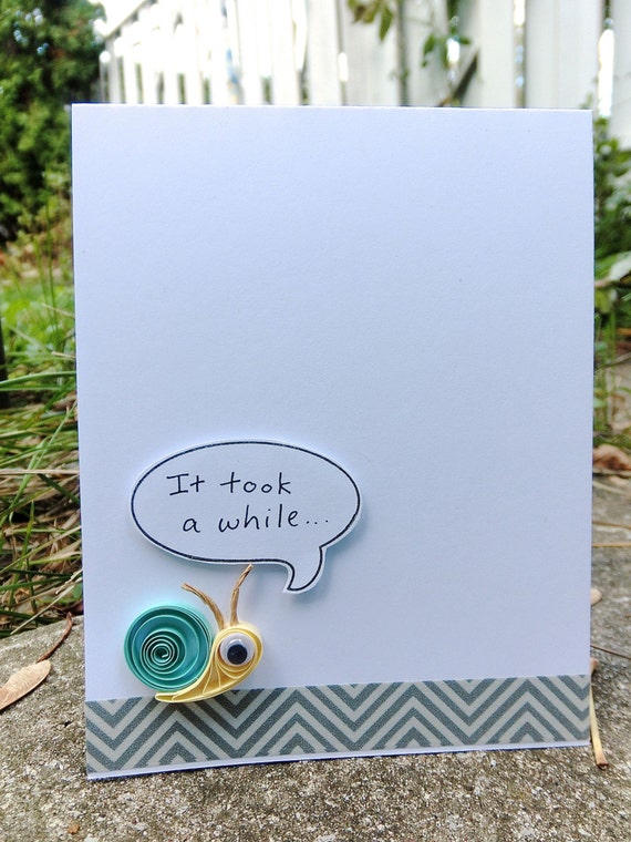 Items similar to Quilled Snail Mail Handmade Belated ...