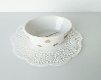 Bobby Pin Holder, Bobby Pin Ring Dish, Hair Accessory Holder, Glitter Polka Dot Dish