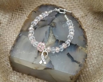Cancer Awareness beaded bracelets, 5 different designs