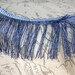 Fringe Tassle Trim - 1 yard costume fringe, denim blue chainette fringe, tassel trim, tassel, cream tassel, soft fringe, long fringes