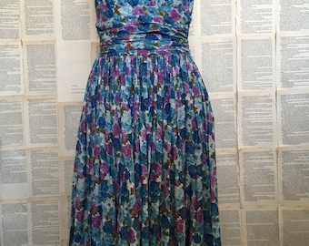 Vintage Floral Fit and Flare Dress